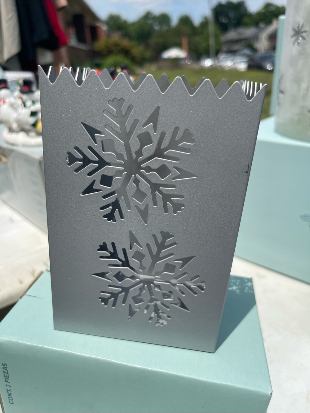 PartyLite Silver Snowflake Lantern